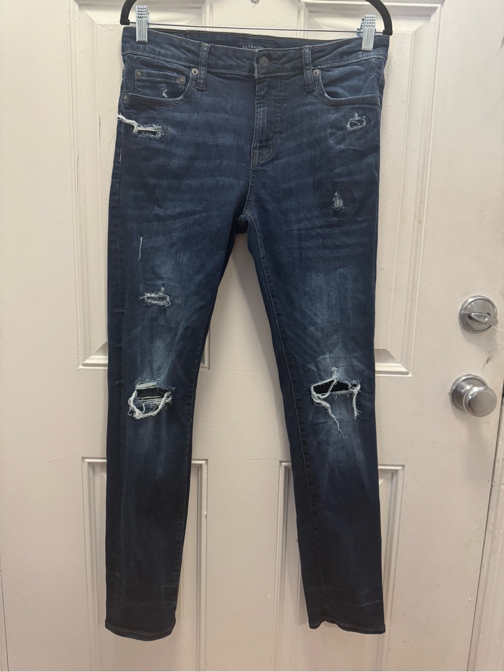 Aeropostale Dark Blue Ripped Skinny Jeans 0355